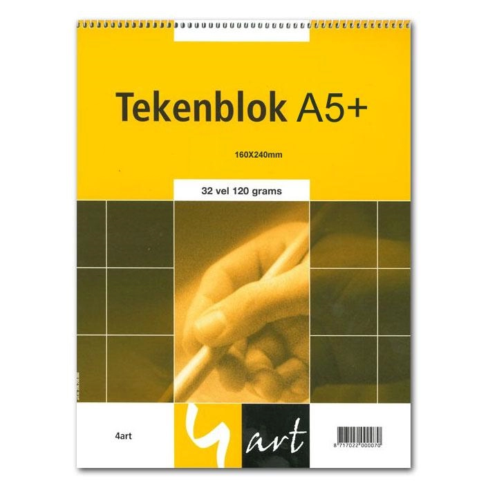 Een Tekenblok A5+ (16x24 cm) 120 grs 4art koop je bij Terpen Tijn