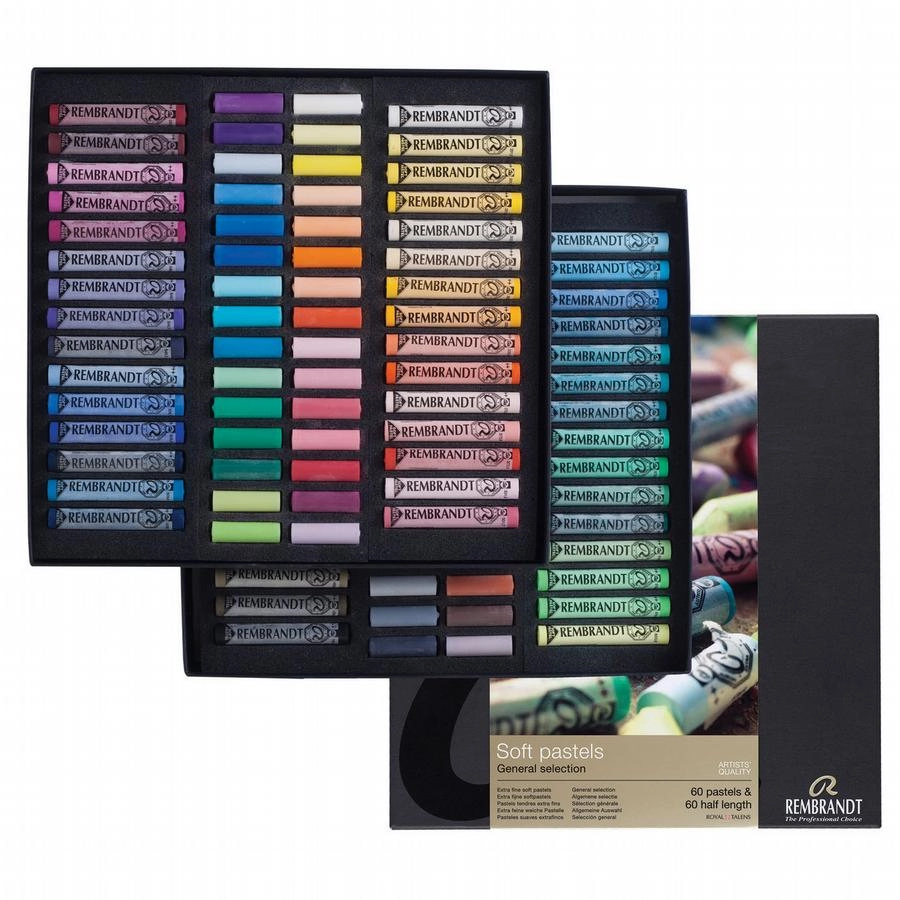 Een Rembrandt soft pastels 120 stuks algemene kleuren set koop je bij Terpen Tijn