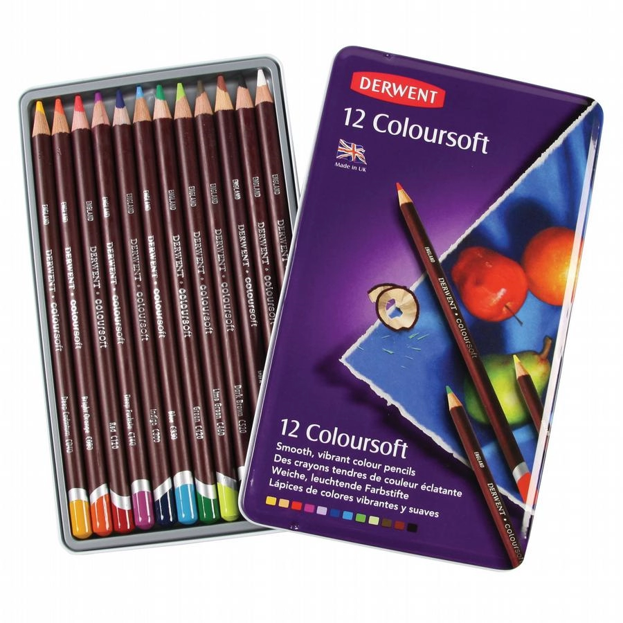 Een Derwent zachte kleurpotloden 12 stuks set Coloursoft - Mandala tekenen koop je bij Terpen Tijn