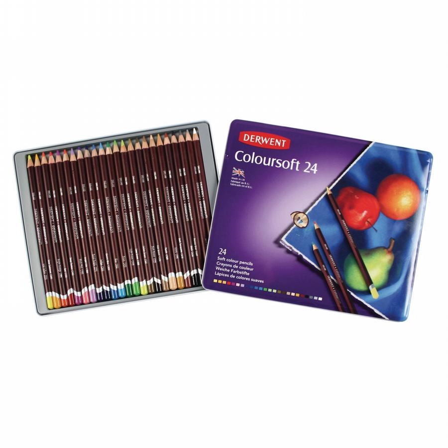 Een Derwent zachte kleurpotloden 24 stuks set Coloursoft koop je bij Terpen Tijn