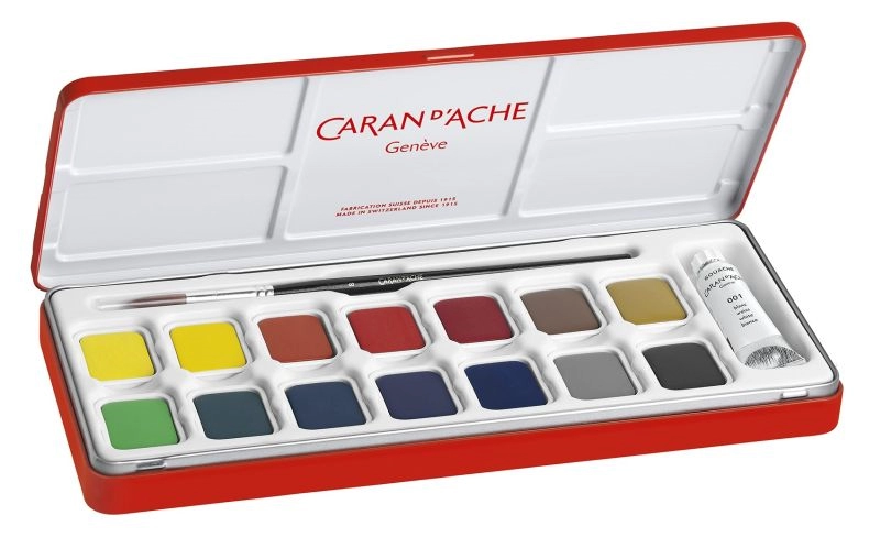 Een Caran D'Ache Gouacheset met 15 kleuren koop je bij Terpen Tijn