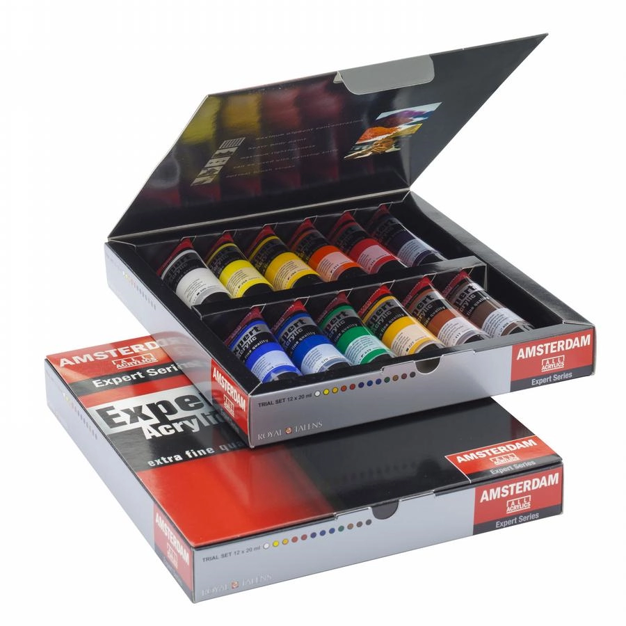 Een Amsterdam Expert acrylverf 12 tubes 20 ml set koop je bij Terpen Tijn