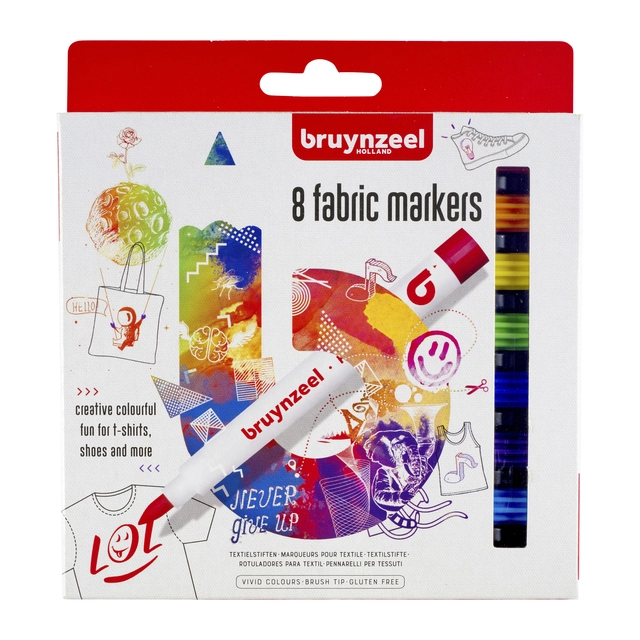 Een Bruynzeel textielmarkers set 8 koop je bij Terpen Tijn