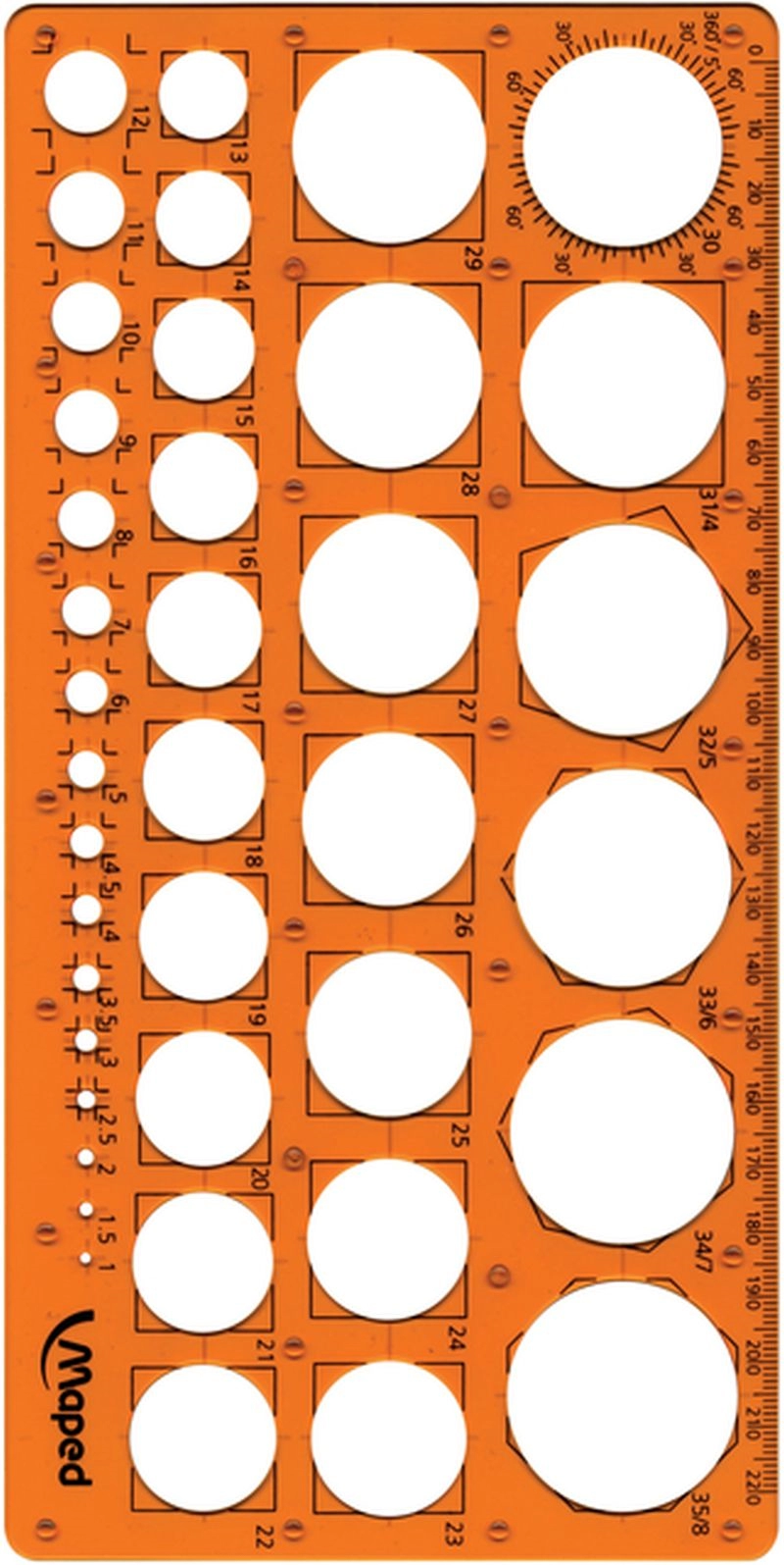 Een Cirkel sjabloon 1-35 mm Maped koop je bij Terpen Tijn
