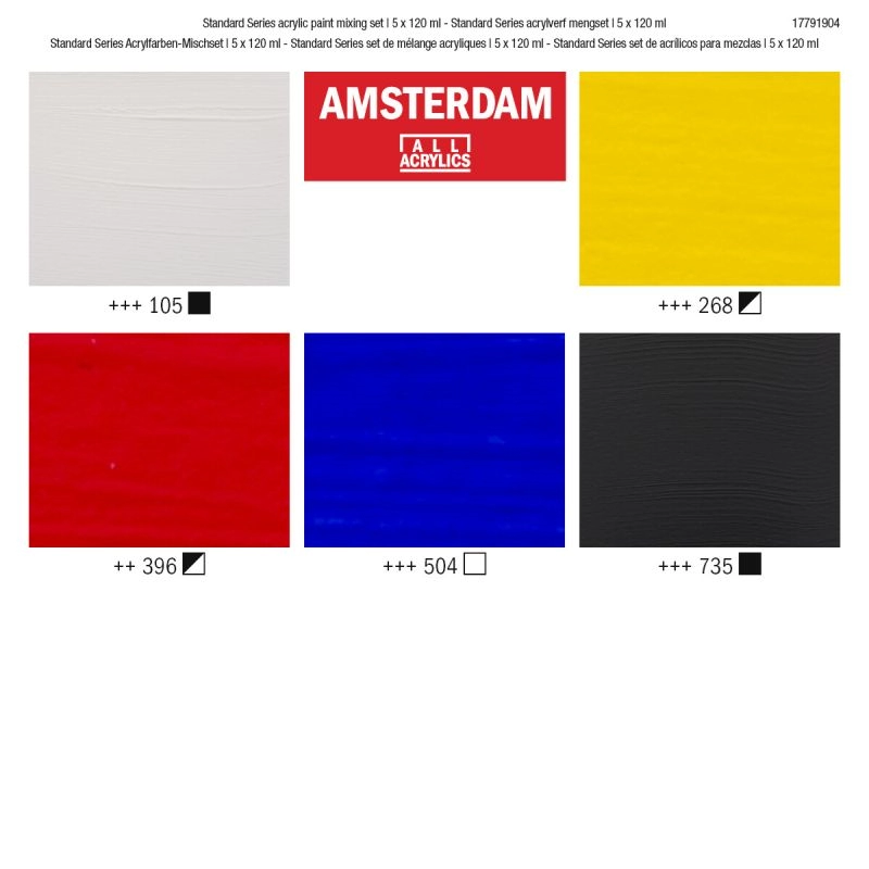 Een Amsterdam acrylverf 5 tubes 120 ml Mixing Set koop je bij Terpen Tijn