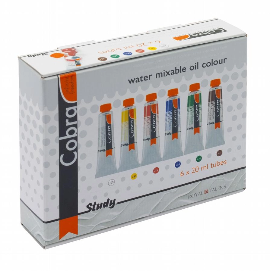 Een Cobra Study olieverf 6 tubes 20 ml watervermengbaar set koop je bij Terpen Tijn