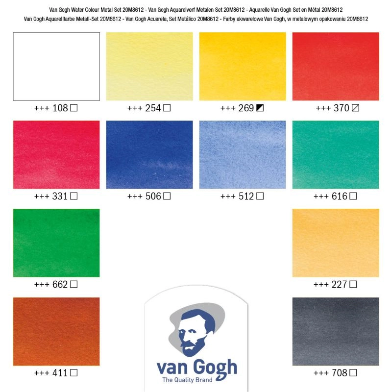 Een Van Gogh aquarelset met 12 napjes in metalen doos koop je bij Terpen Tijn