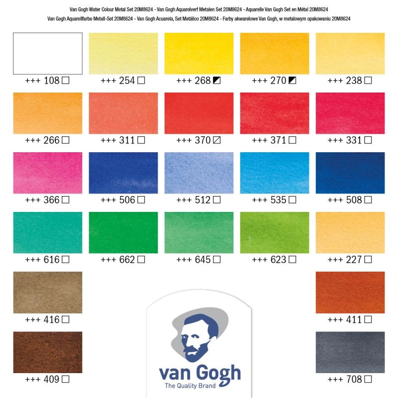 Een Van Gogh aquarelset met 24 napjes in metalen doos koop je bij Terpen Tijn