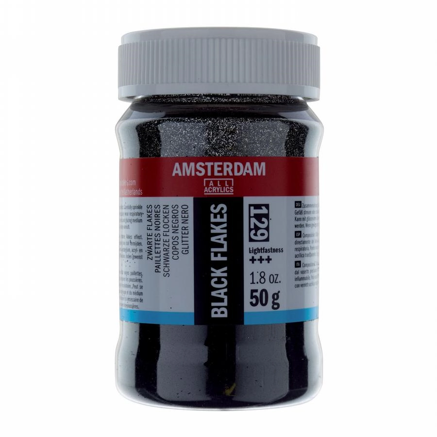 Een Glitter effect vlokken zwart 50 gr Amsterdam koop je bij Terpen Tijn