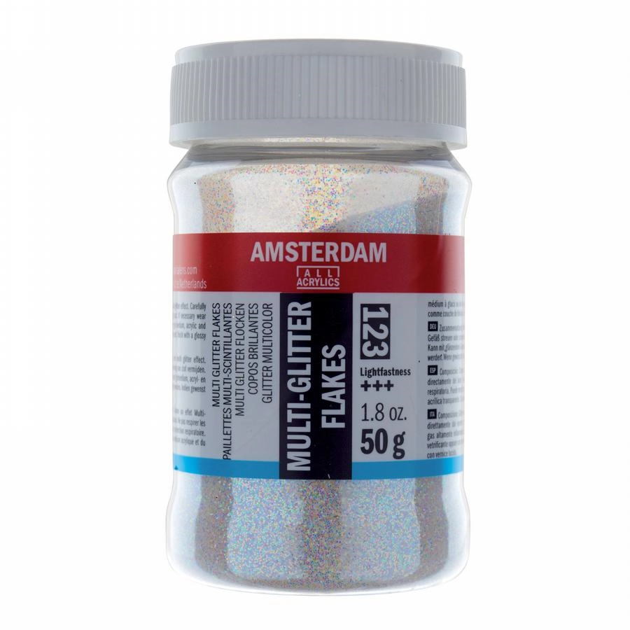 Een Glitter effect vlokken mullti color 50 gr Amsterdam koop je bij Terpen Tijn