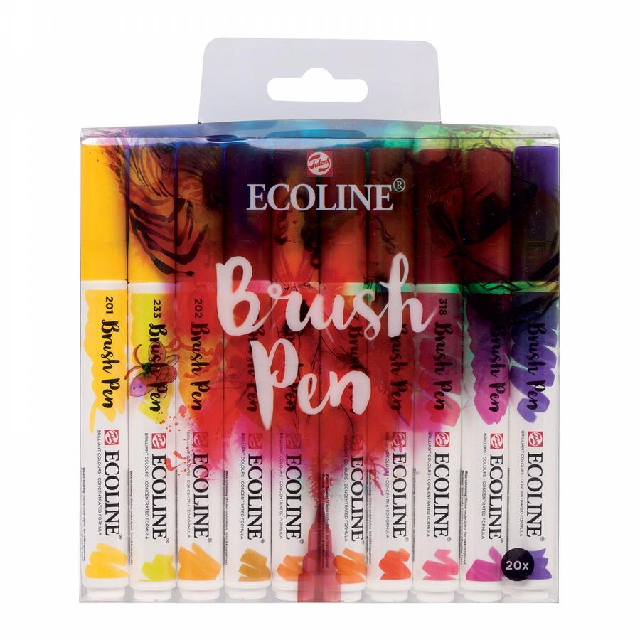 Een Ecoline brushpen 20 stuks set koop je bij Terpen Tijn