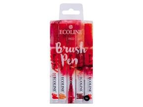 Een Ecoline brushpen 5 stuks rood set koop je bij Terpen Tijn