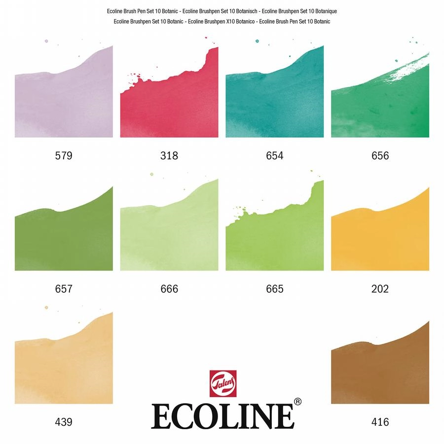 Een Ecoline brushpen set 10 stuks botanisch koop je bij Terpen Tijn