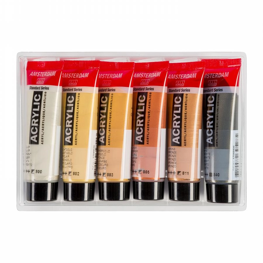 Een Amsterdam acrylverf metallic 6 tubes 20 ml koop je bij Terpen Tijn