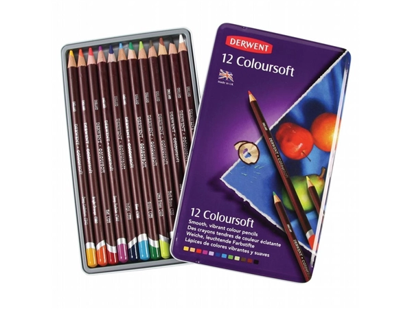 Een Derwent zachte kleurpotloden 12 stuks set Coloursoft - Mandala tekenen koop je bij Terpen Tijn