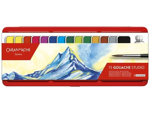 Een Caran D'Ache Gouacheset met 15 kleuren koop je bij Terpen Tijn