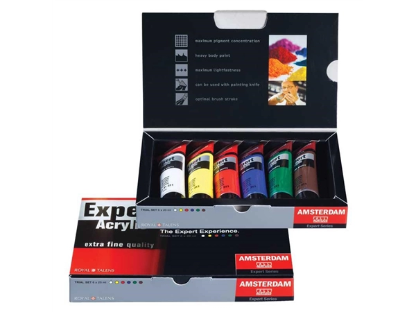 Een Amsterdam Expert acrylverf 6 tubes 20 ml set koop je bij Terpen Tijn