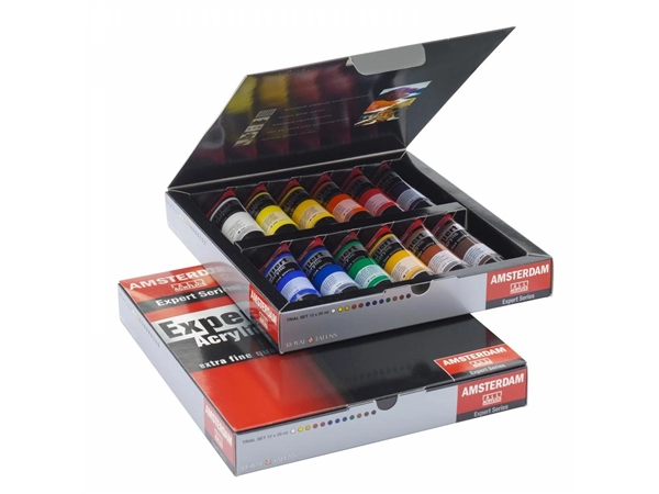 Een Amsterdam Expert acrylverf 12 tubes 20 ml set koop je bij Terpen Tijn