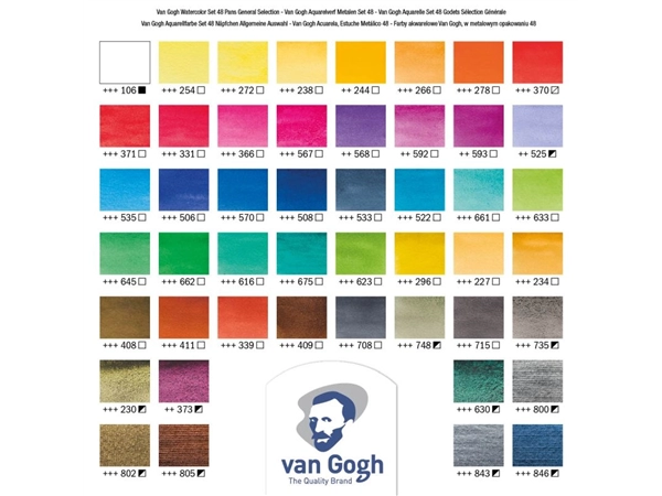 Een Van Gogh aquarelset met 48 napjes in metalen doos koop je bij Terpen Tijn