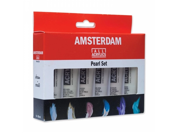 Een Amsterdam acrylverf parelmoer 6 tubes 20 ml koop je bij Terpen Tijn