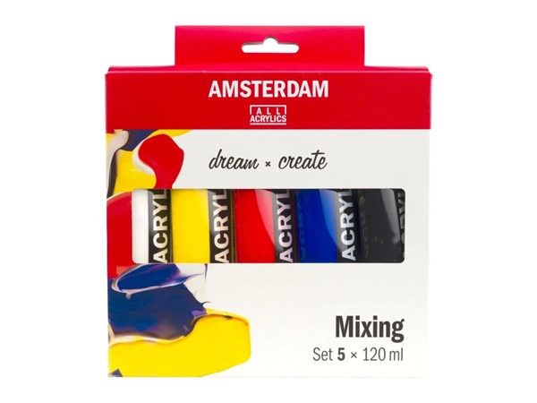 Een Amsterdam acrylverf 5 tubes 120 ml Mixing Set koop je bij Terpen Tijn