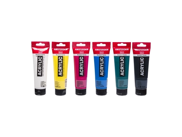 Een Amsterdam acrylverf 6 tubes 120 ml Classroom Set koop je bij Terpen Tijn