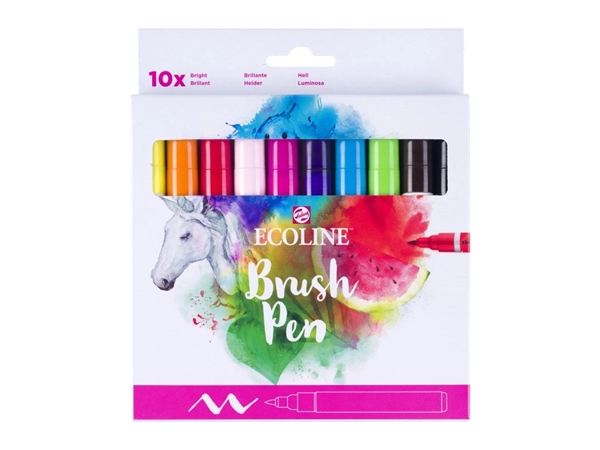 Een Ecoline brushpen set 10 stuks helder koop je bij Terpen Tijn