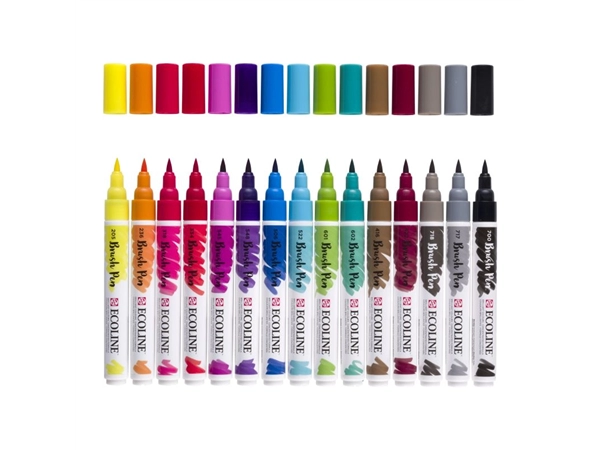 Een Ecoline brushpen set 15 stuks koop je bij Terpen Tijn