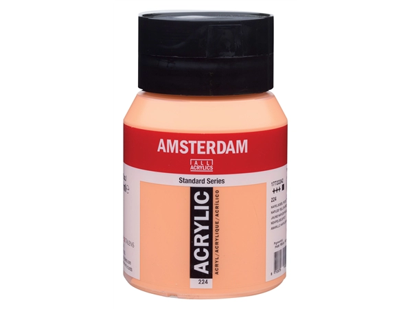 Een Acrylverf Amsterdam 500 ml 224 napelsgeel rood koop je bij Terpen Tijn