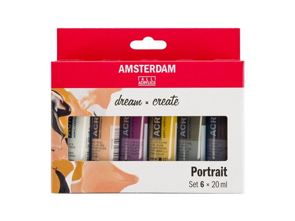 Een Amsterdam acrylverf 6 tubes portretkleuren 20 ml set Standard Series koop je bij Terpen Tijn