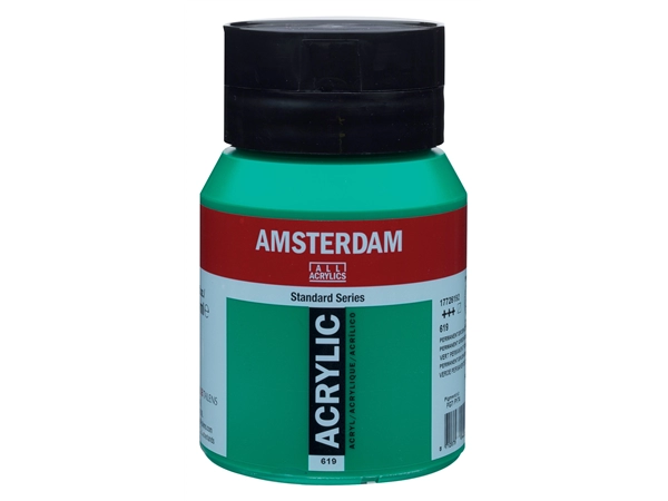 Een Acrylverf Amsterdam 500 ml 619 permanent groen donker koop je bij Terpen Tijn