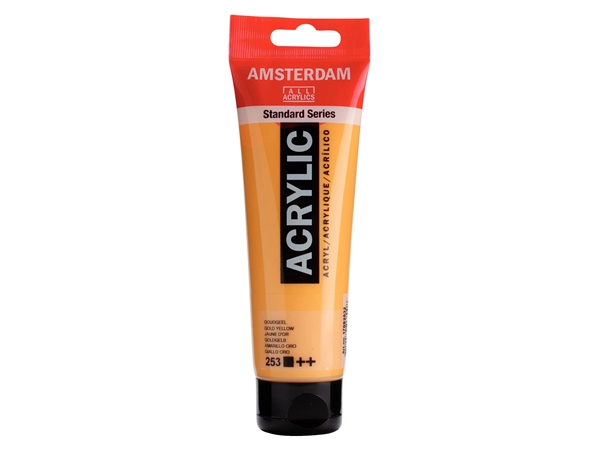 Een Acrylverf Amsterdam 120 ml 253 goudgeel koop je bij Terpen Tijn