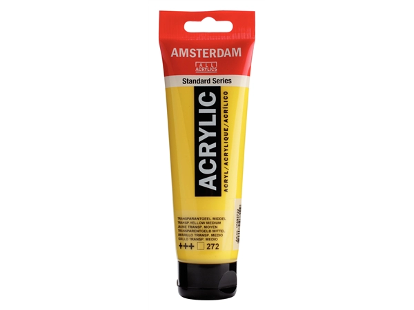 Een Acrylverf Amsterdam 120 ml 272 transp. geel middel koop je bij Terpen Tijn