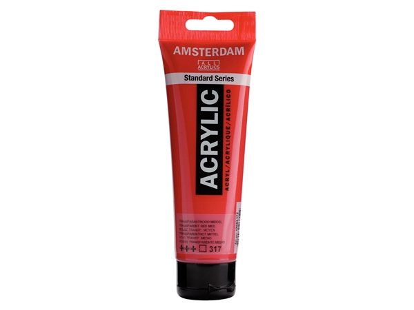 Een Acrylverf Amsterdam 120 ml 317 transp. rood middel koop je bij Terpen Tijn