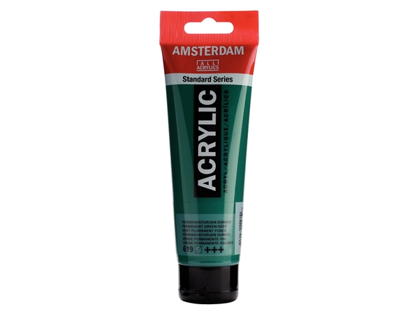 Een Acrylverf Amsterdam 120 ml 619 permanent groen donker koop je bij Terpen Tijn