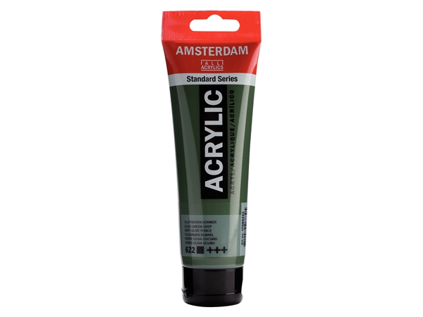 Een Acrylverf Amsterdam 120 ml 622 olijfgroen donker koop je bij Terpen Tijn