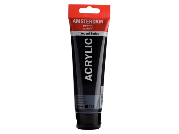 Een Acrylverf Amsterdam 120 ml 735 oxydzwart koop je bij Terpen Tijn