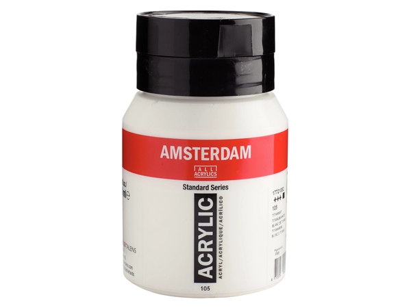 Een Acrylverf Amsterdam 500 ml 105 titaanwit koop je bij Terpen Tijn