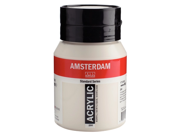 Een Acrylverf Amsterdam 500 ml 290 titaanbuff donker koop je bij Terpen Tijn