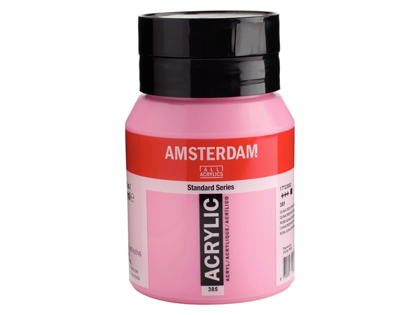 Een Acrylverf Amsterdam 500 ml 385 quinacridone roze licht koop je bij Terpen Tijn