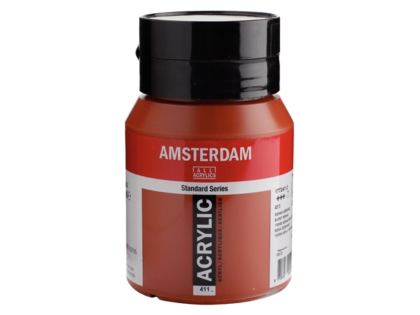 Een Acrylverf Amsterdam 500 ml 411 sienna gebrand koop je bij Terpen Tijn