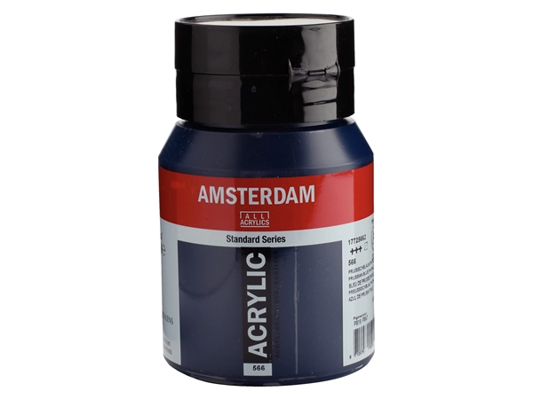 Een Acrylverf Amsterdam 500 ml 566 pruisischblauw koop je bij Terpen Tijn