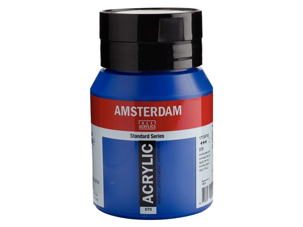 Een Acrylverf Amsterdam 500 ml 570 phtalo blauw koop je bij Terpen Tijn