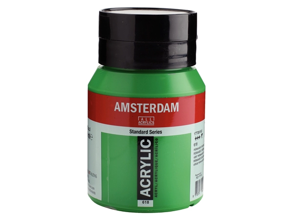 Een Acrylverf Amsterdam 500 ml 618 permanentgroen licht koop je bij Terpen Tijn