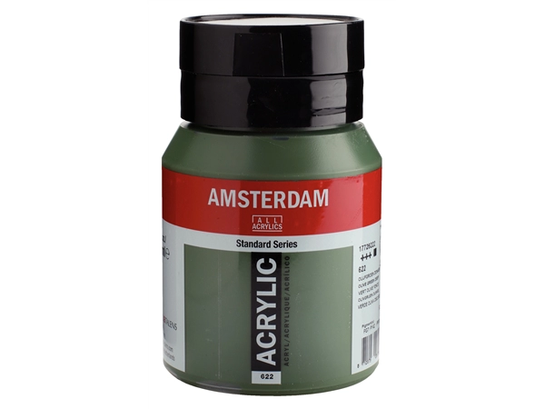 Een Acrylverf Amsterdam 500 ml 622 olijfgroen donker koop je bij Terpen Tijn