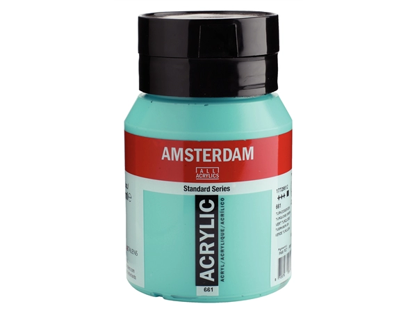 Een Acrylverf Amsterdam 500 ml 661 turkooisgroen koop je bij Terpen Tijn