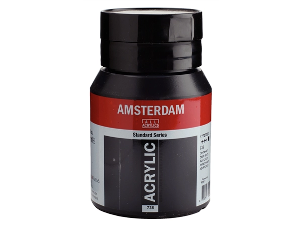 Een Acrylverf Amsterdam 500 ml 735 oxydzwart koop je bij Terpen Tijn