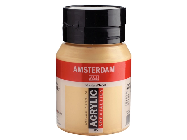 Een Acrylverf Amsterdam 500 ml 802 lichtgoud koop je bij Terpen Tijn