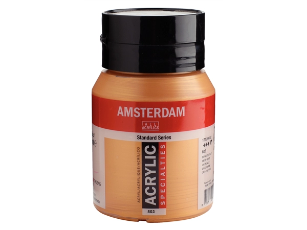 Een Acrylverf Amsterdam 500 ml 803 donkergoud koop je bij Terpen Tijn