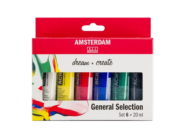 Een Amsterdam acrylverf 6 tubes 20 ml set Standard Series koop je bij Terpen Tijn